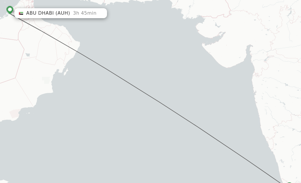 Direct non stop flights from Kannur to Abu Dhabi schedules