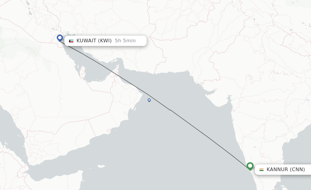 Direct non stop flights from Kannur to Kuwait schedules