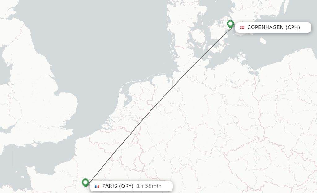 Direct non stop flights from Copenhagen to Paris schedules