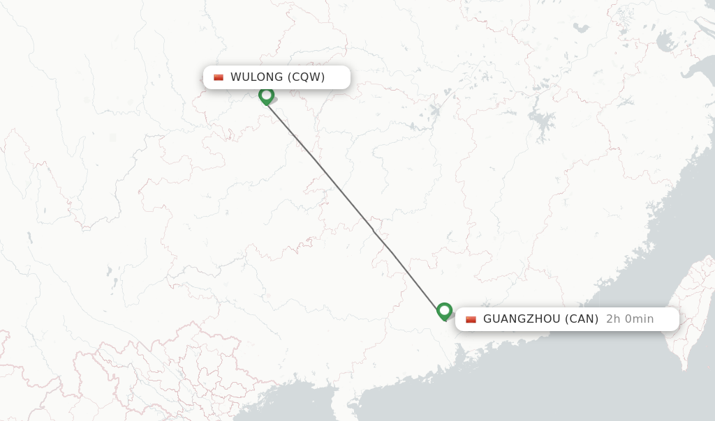 Direct (non-stop) Flights From Wulong To Guangzhou - Schedules ...