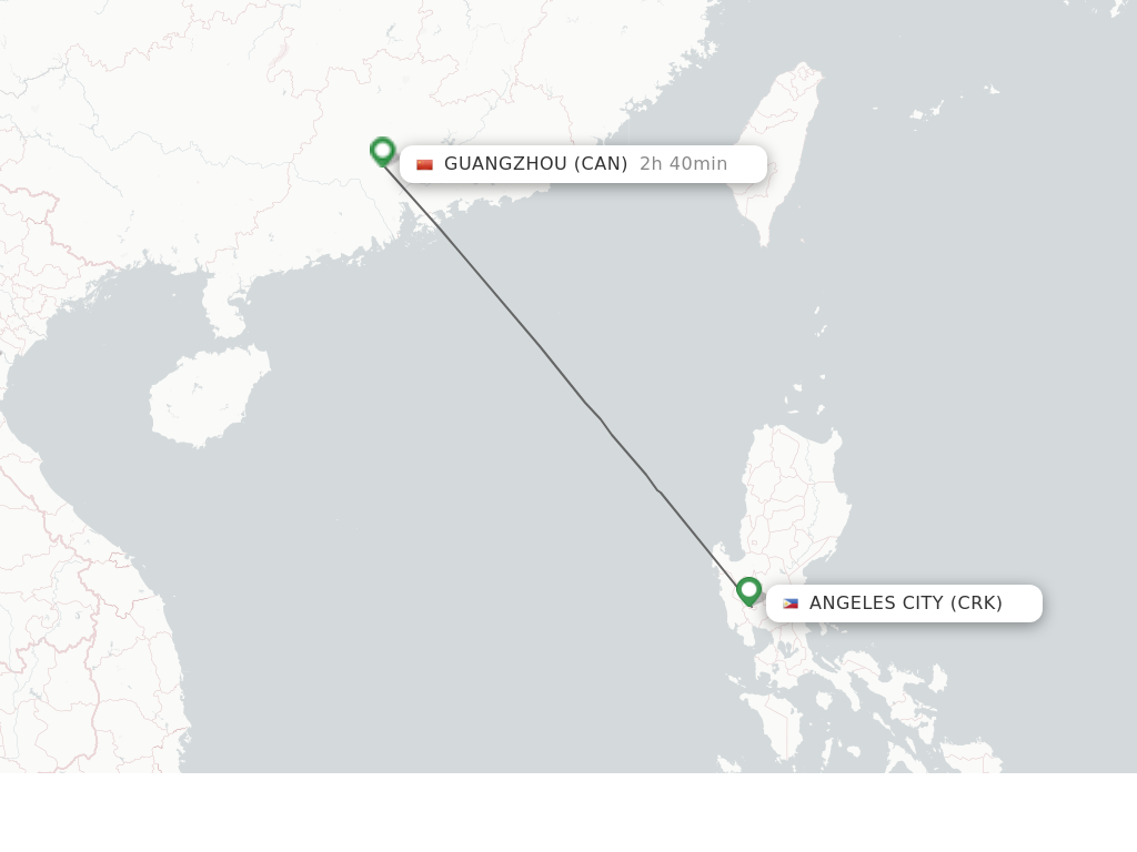 Direct (non-stop) Flights From Angeles To Guangzhou - Schedules ...