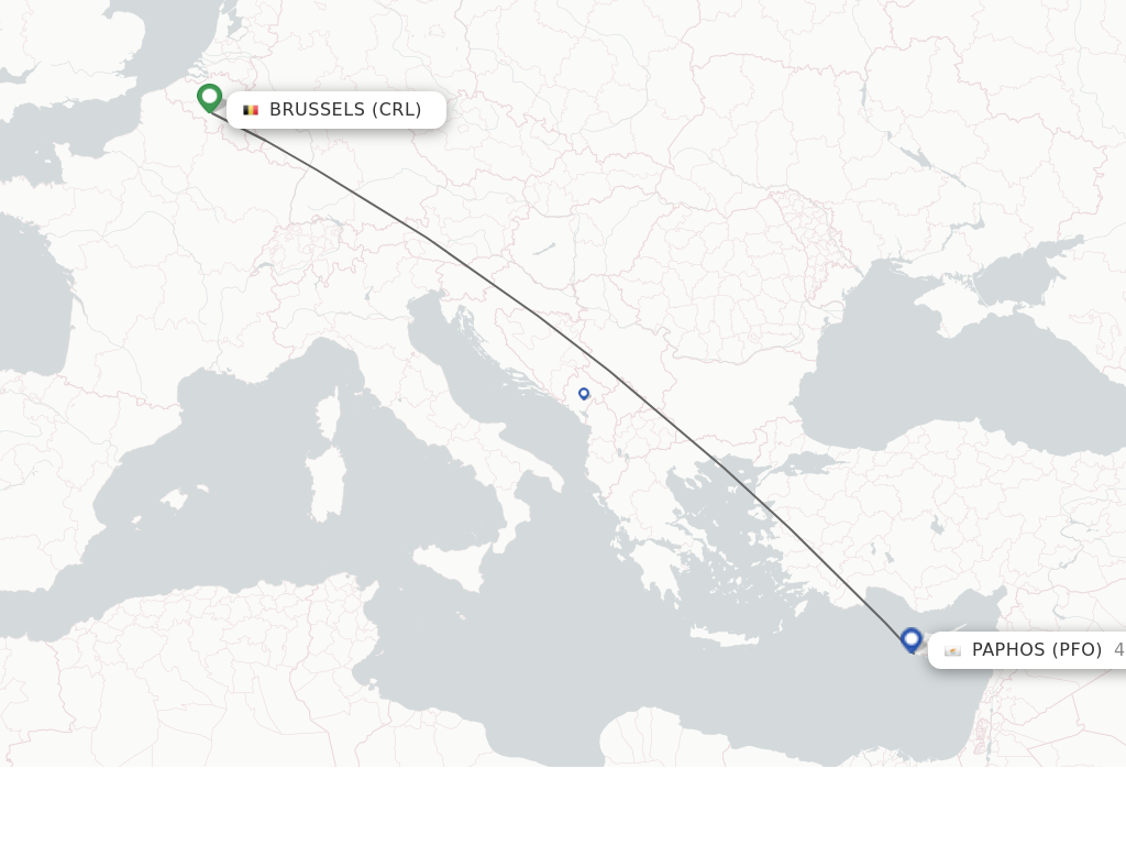 Direct (nonstop) flights from Brussels to Paphos schedules