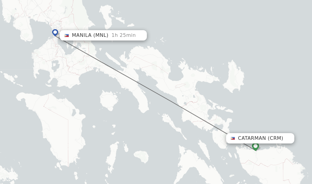 Direct (nonstop) flights from Catarman to Manila schedules