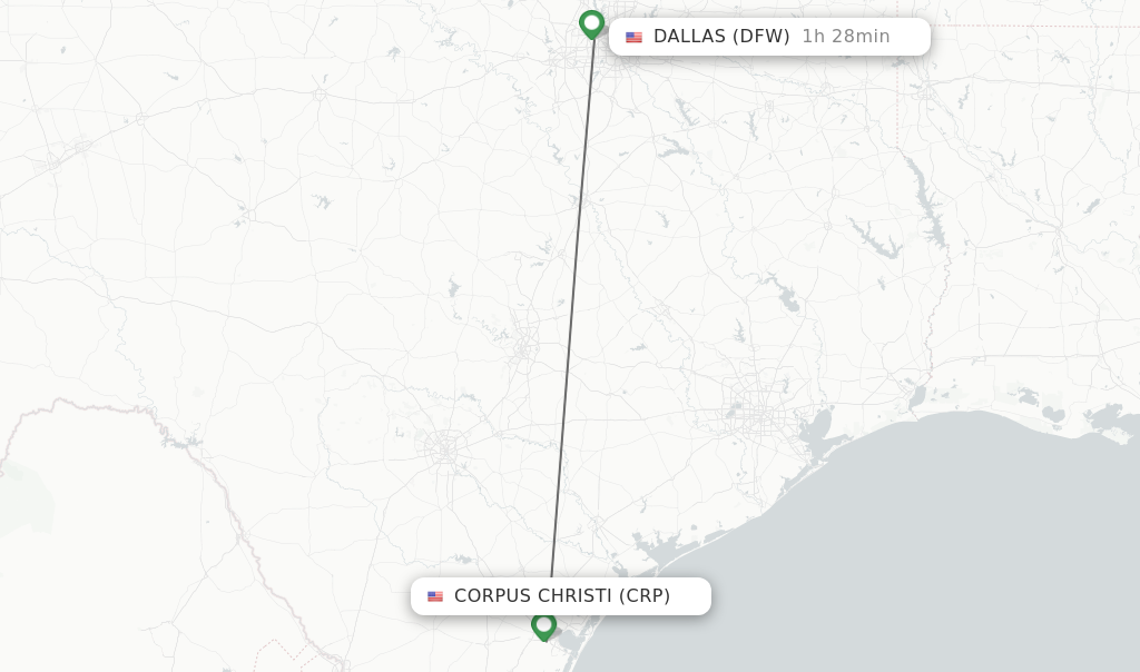 Direct non stop flights from Corpus Christi to Dallas