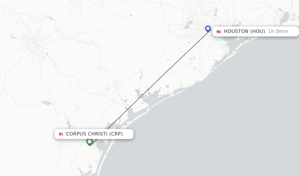 Direct (non-stop) flights from Corpus Christi to Houston - schedules ...