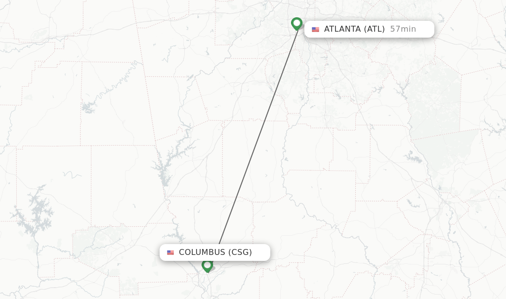 Direct non stop flights from Columbus to Atlanta schedules