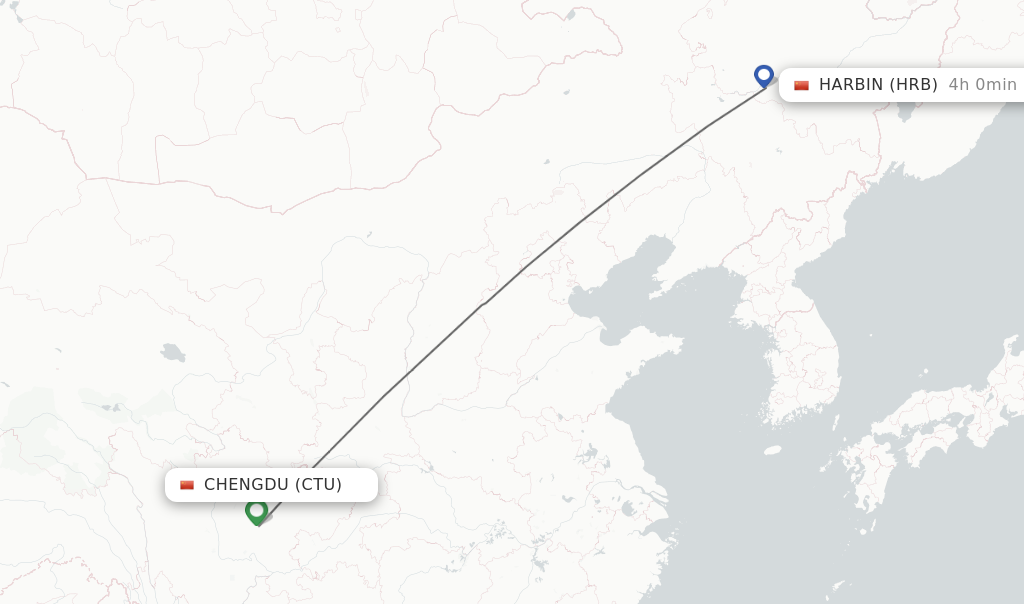 Direct non stop flights from Chengdu to Harbin schedules