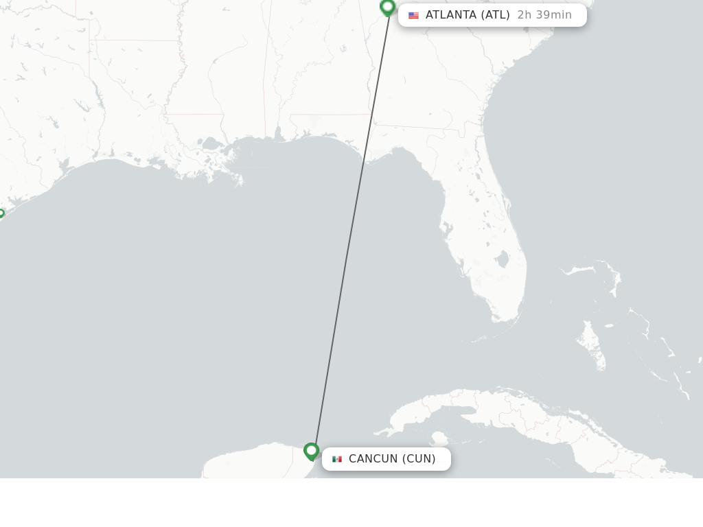 Direct non stop flights from Cancun to Atlanta schedules