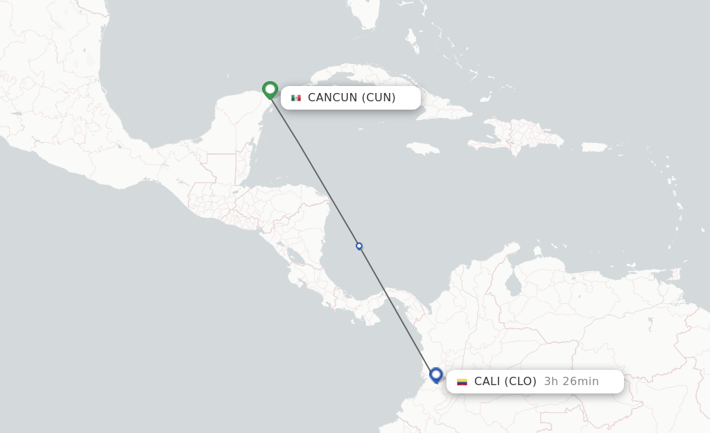 Direct non stop flights from Cancun to Cali schedules