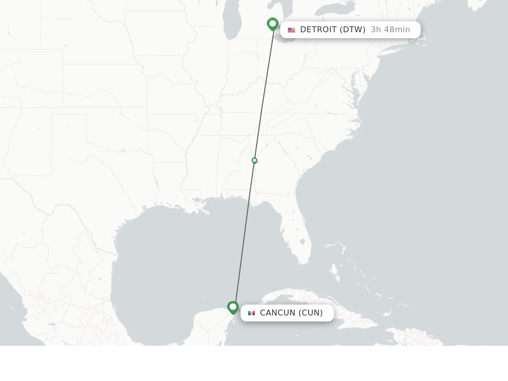 Direct non stop flights from Cancun to Detroit schedules