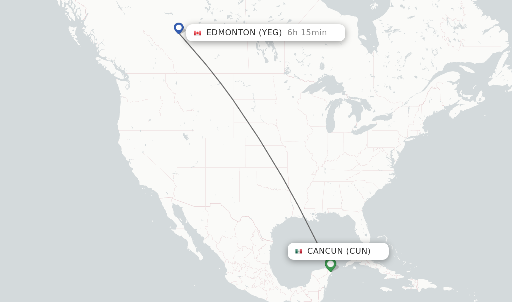 Direct non stop flights from Cancun to Edmonton schedules