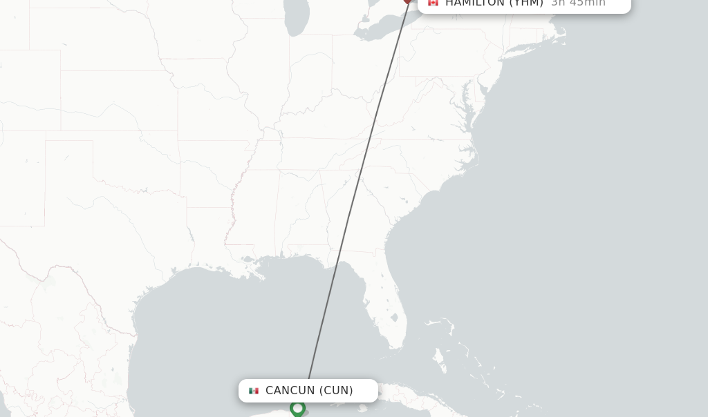 Direct (non-stop) Flights From Cancun To Hamilton - Schedules ...