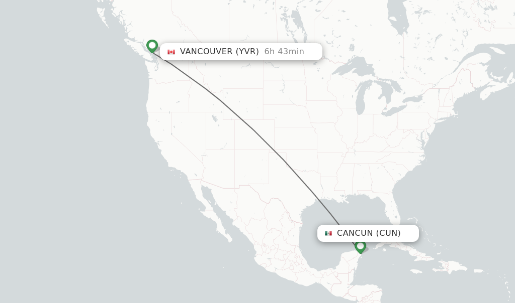 Direct non stop flights from Cancun to Vancouver schedules