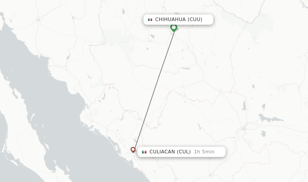 Direct (non-stop) flights from Chihuahua to Culiacan - schedules -  FlightsFrom.com