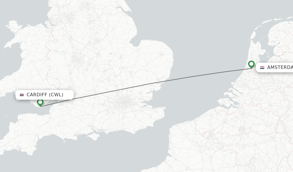 Direct non stop flights from Cardiff to Amsterdam schedules