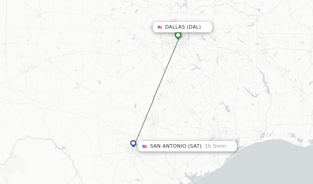 Direct non stop flights from Dallas to San Antonio schedules