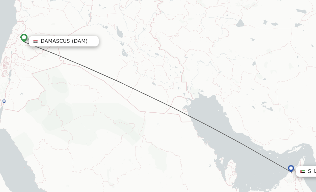 Direct (non-stop) Flights From Damascus To Sharjah - Schedules ...