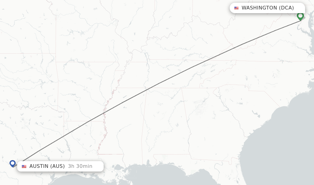 Direct non stop flights from Washington to Austin schedules