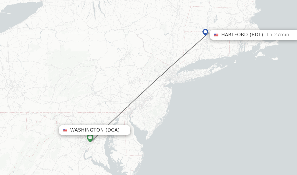 Direct non stop flights from Washington to Hartford schedules