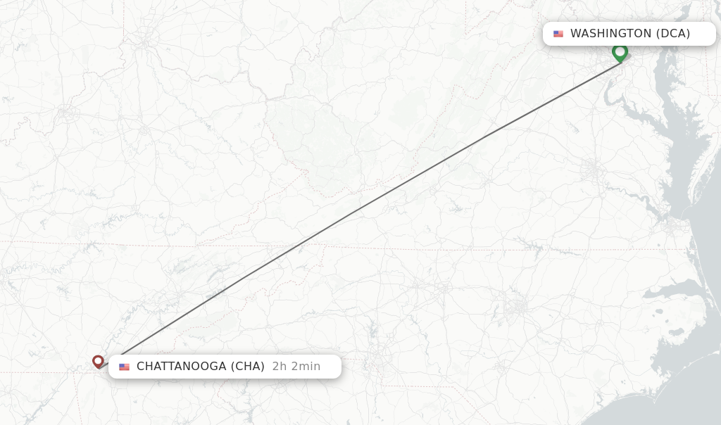 Direct non stop flights from Washington to Chattanooga