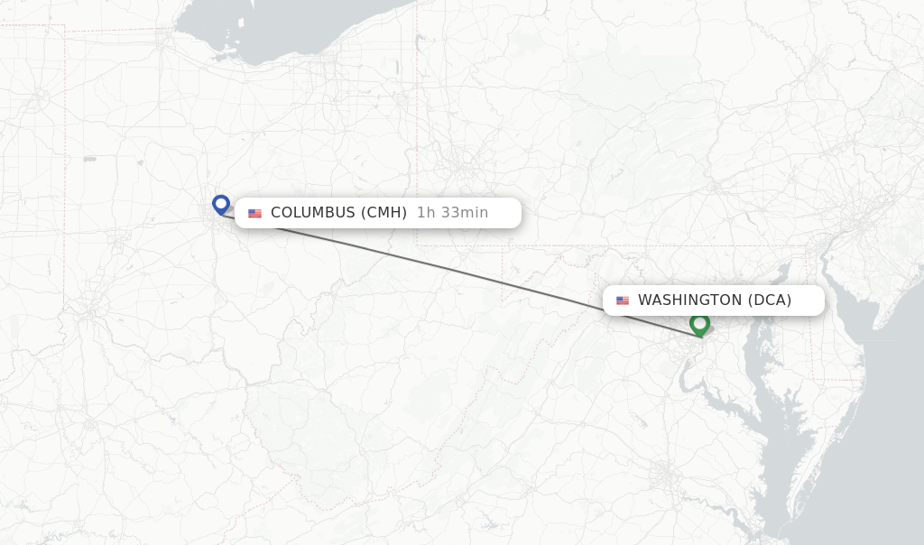 Direct non stop flights from Washington to Columbus schedules