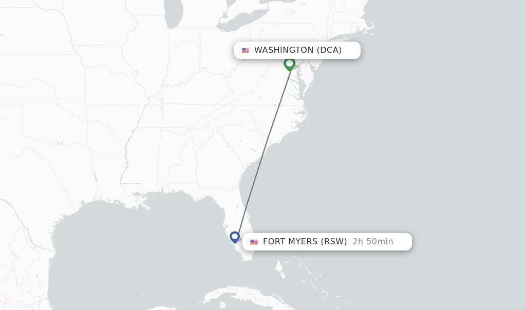 Direct non stop flights from Washington to Fort Myers