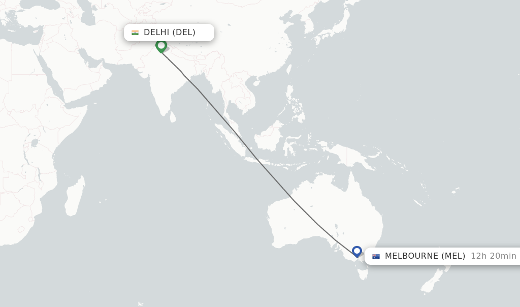 Direct non stop flights from Delhi to Melbourne schedules