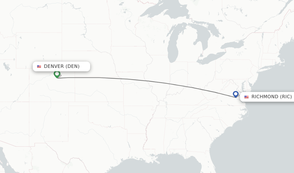 Direct non stop flights from Denver to Richmond schedules