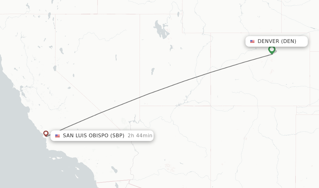 Direct Non Stop Flights From Denver To San Luis Obispo Schedules   DEN SBP 