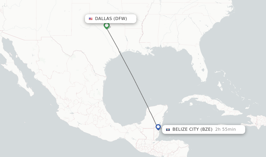 Direct non stop flights from Dallas to Belize City schedules