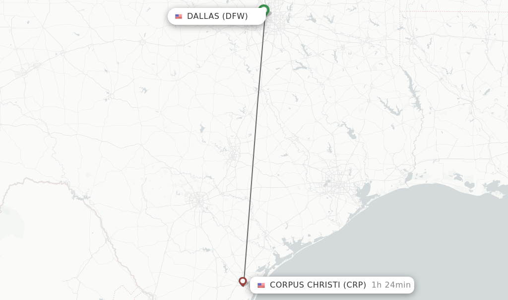 Direct non stop flights from Dallas to Corpus Christi