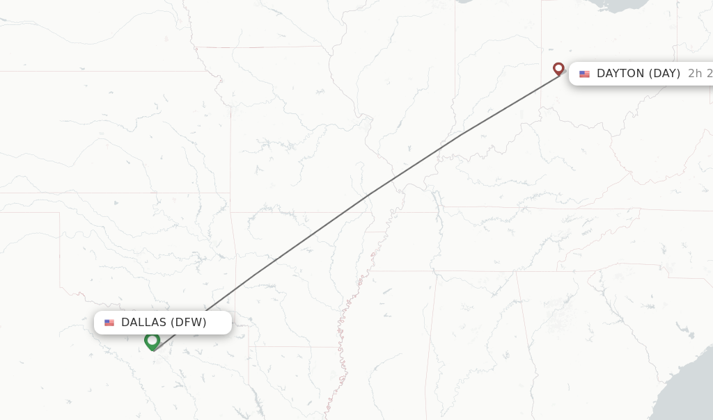 Direct non stop flights from Dallas to Dayton schedules