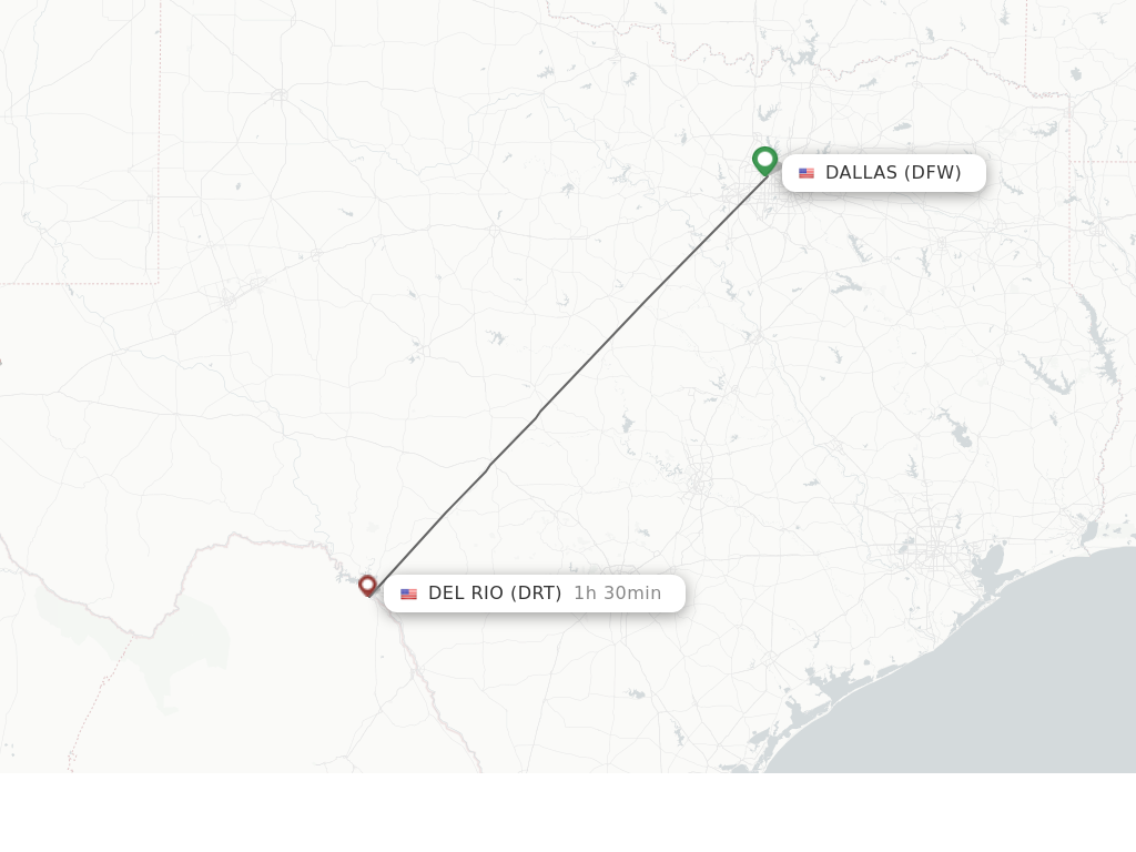 Direct (non-stop) flights from Dallas to Del Rio - schedules -  FlightsFrom.com