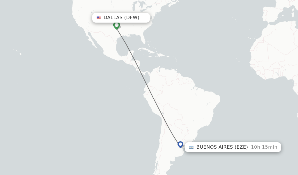 Direct non stop flights from Dallas to Buenos Aires schedules