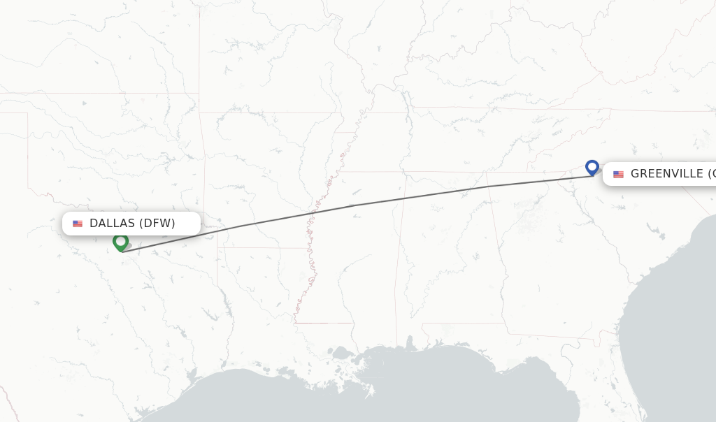 Direct non stop flights from Dallas to Greenville schedules