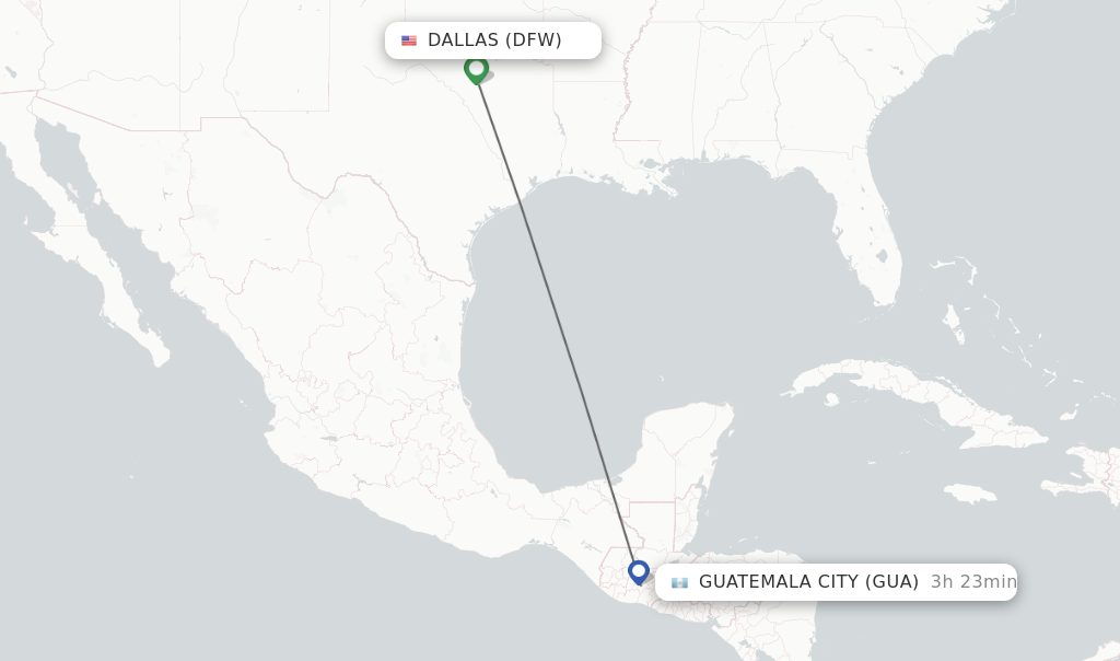 Direct non stop flights from Dallas to Guatemala City