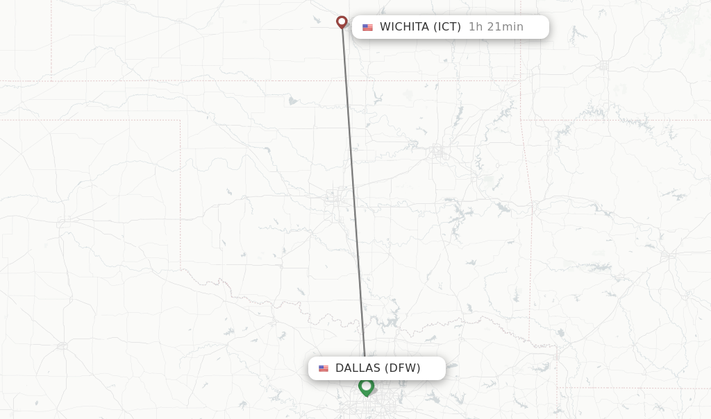 Direct non stop flights from Dallas to Wichita schedules