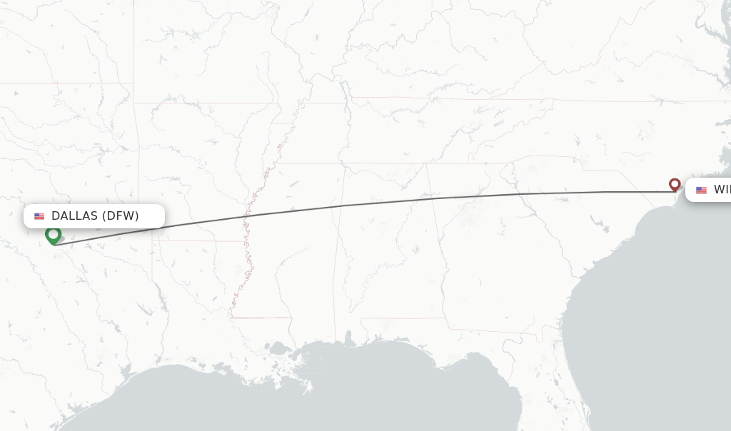 Direct non stop flights from Dallas to Wilmington schedules