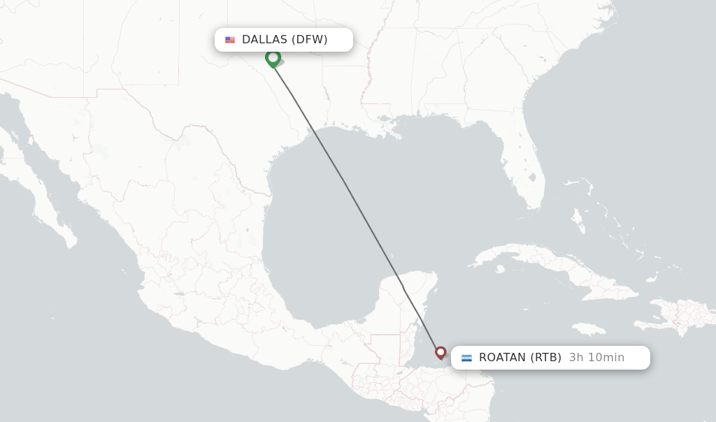 Direct non stop flights from Dallas to Roatan schedules