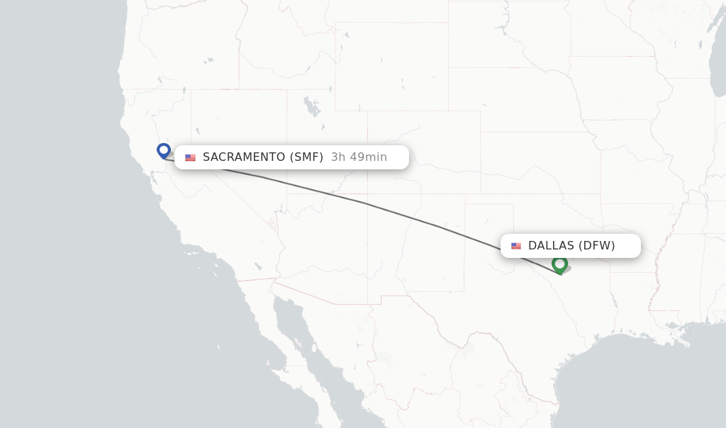 Direct non stop flights from Dallas to Sacramento schedules