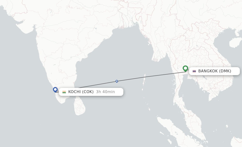 Direct (non-stop) Flights From Bangkok To Kochi - Schedules ...