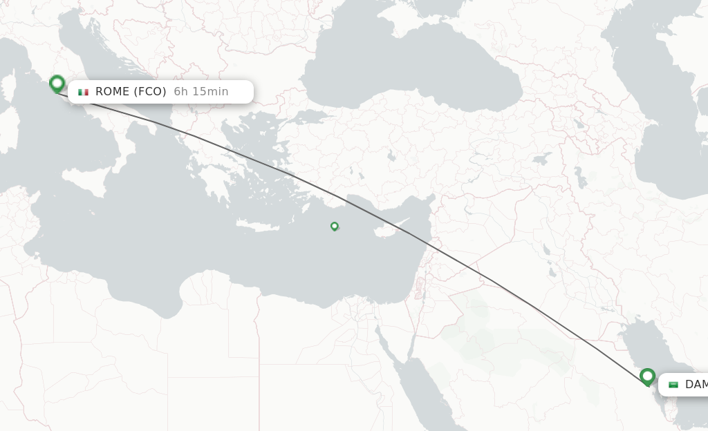 Direct (non-stop) flights from Dammam to Rome - schedules - FlightsFrom.com