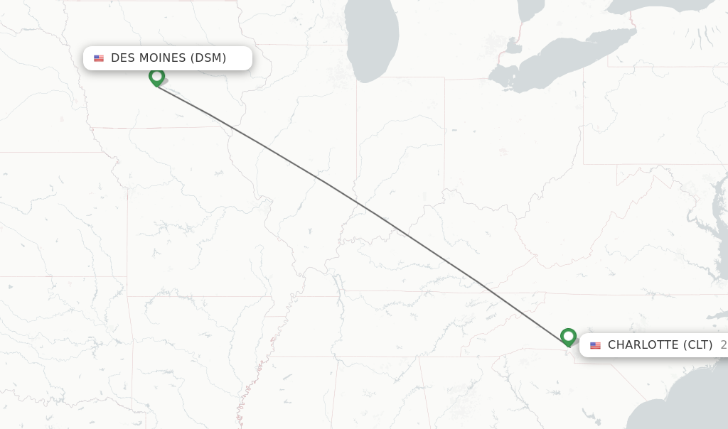 Direct Non Stop Flights From Des Moines To Charlotte Schedules 3497