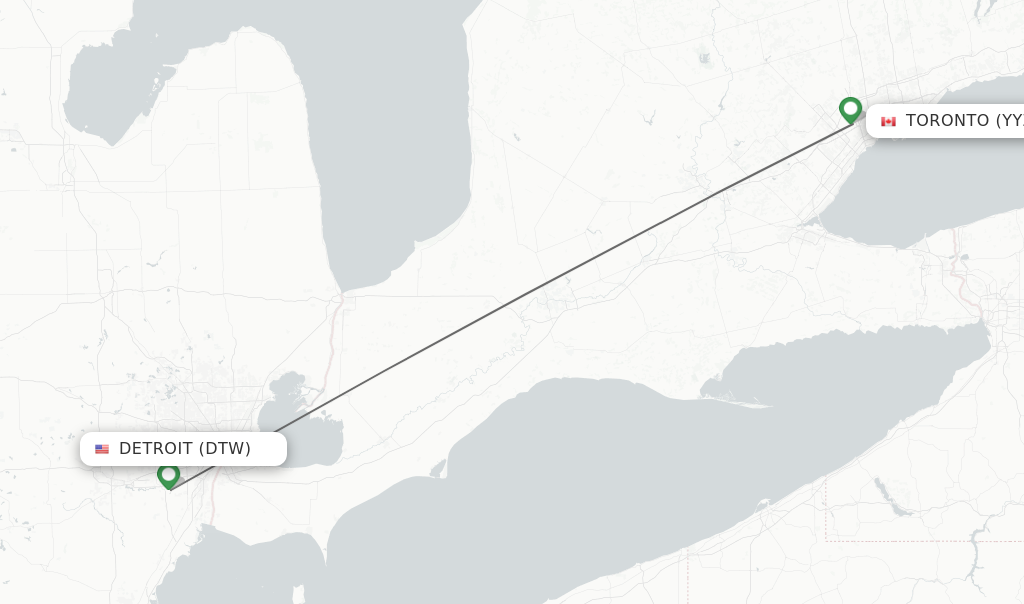 Direct Non Stop Flights From Detroit To Toronto Schedules   DTW YYZ 