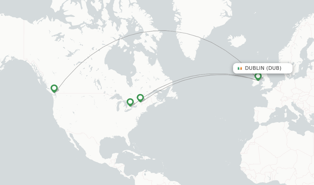 Air Canada flights from Dublin, DUB