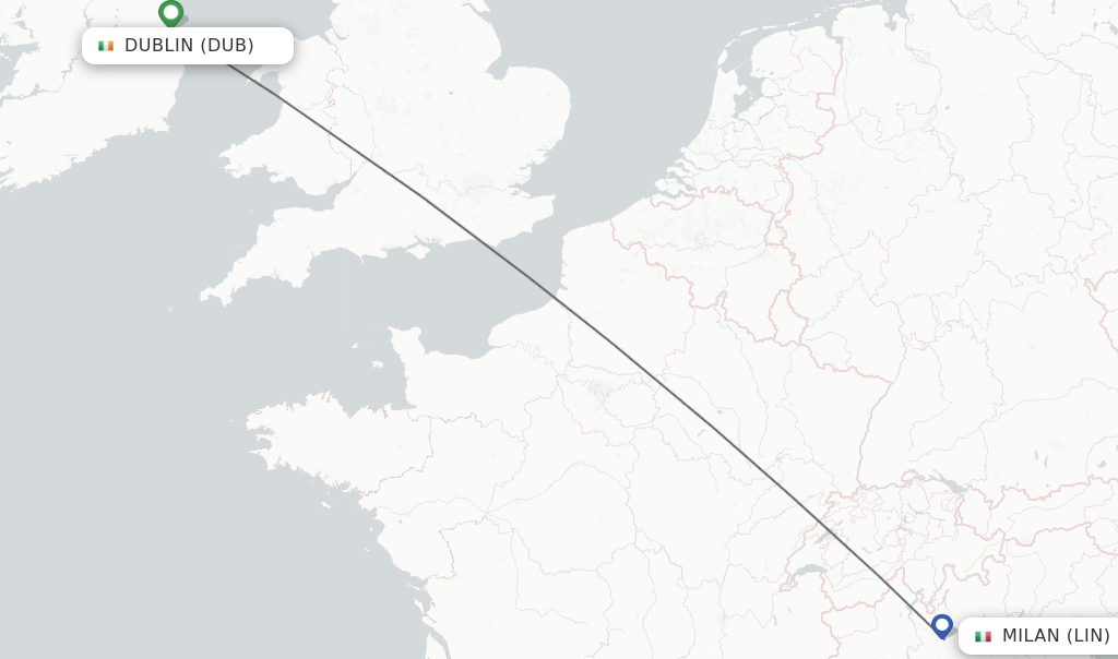 Direct non stop flights from Dublin to Milan schedules