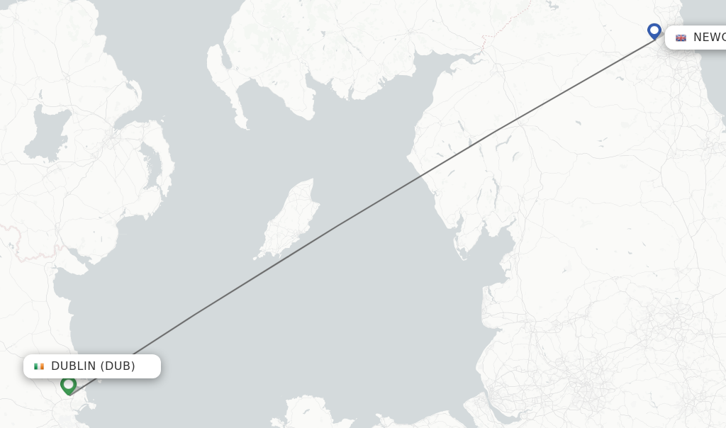 Direct non stop flights from Dublin to Newcastle schedules