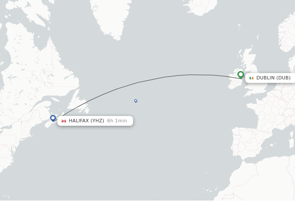 Direct (non-stop) flights from Dublin to Halifax - schedules ...