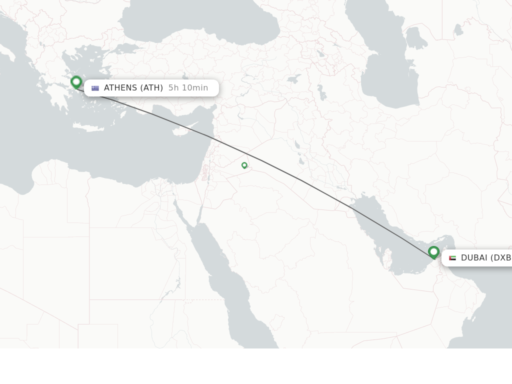 Direct non stop flights from Dubai to Athens schedules