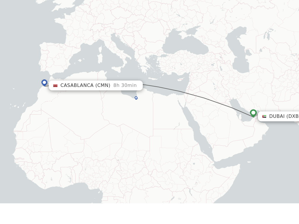 Direct non stop flights from Dubai to Casablanca schedules